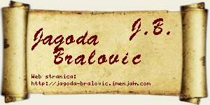Jagoda Bralović vizit kartica